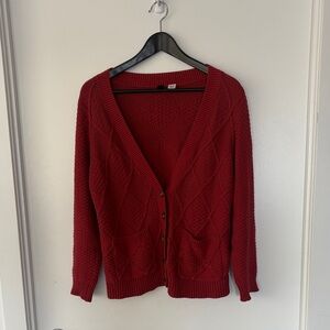 BDG Red Women's cardigan Sweater